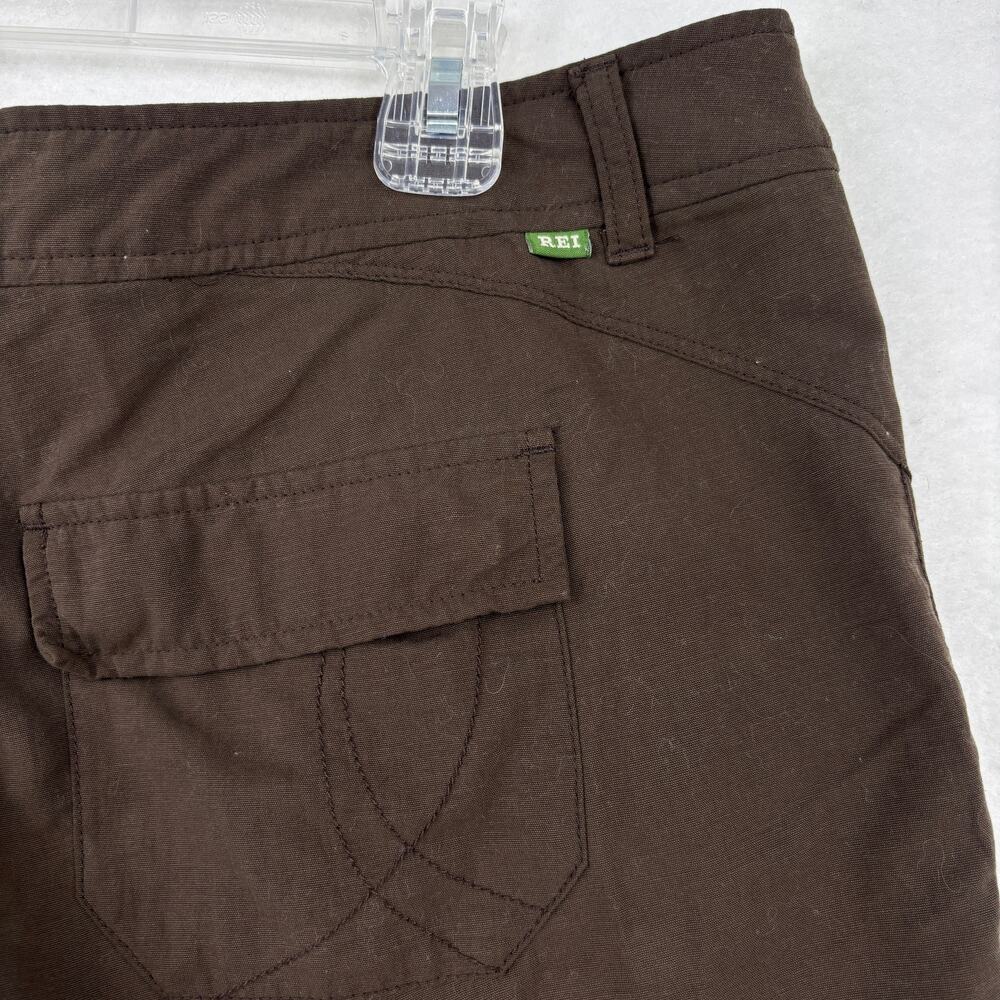 REI Cargo Shorts Womens Size‎ 12 Dark Olive Green Nylon 50+ UPF Hiking Outdoor - Picture 5 of 10